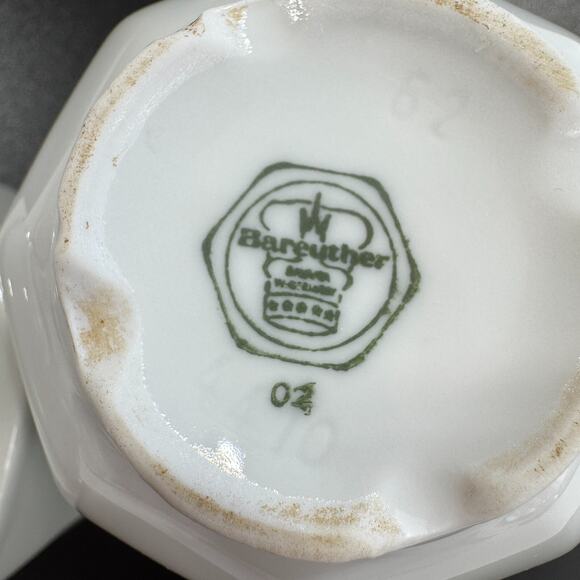 Vintage Bareuther Cream and Sugar Set White Bavaria Germany - Picture 11 of 14